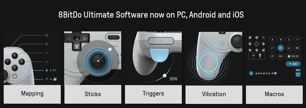 Herní ovladač 8BitDo Pro 2 s Bluetooth, joystick s Hallovým efektem, kompatibilní se Switch, PC, Android, Steam Deck, Apple a Raspberry Pi - G Classic Edition