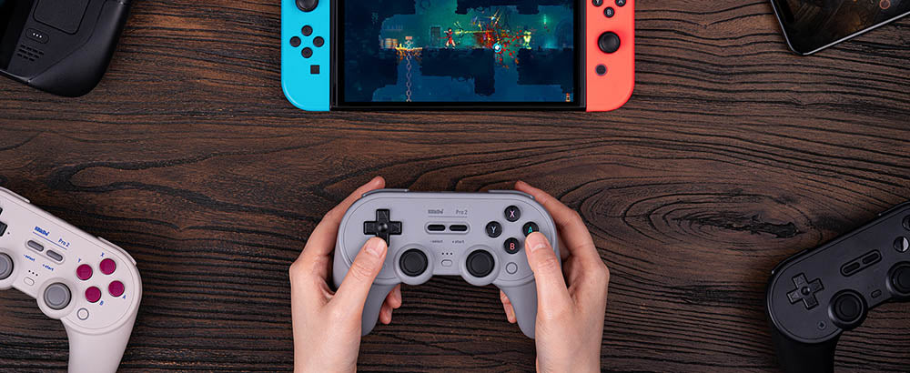 Herní ovladač 8BitDo Pro 2 s Bluetooth, joystick s Hallovým efektem, kompatibilní se Switch, PC, Android, Steam Deck, Apple a Raspberry Pi - G Classic Edition