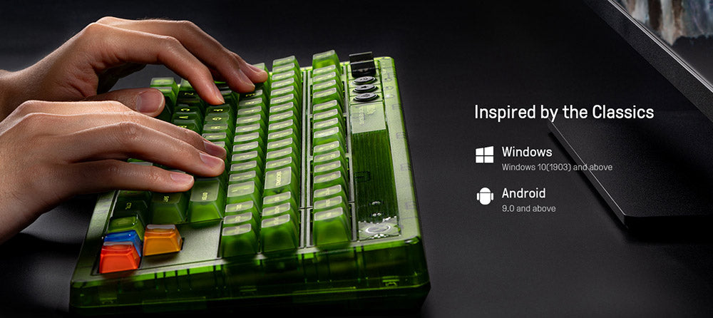 8BitDo Retro 87 Mechanická klávesnice Xbox Edition, 87 kláves, RGB podsvícení, vyměnitelná deska plošných spojů za provozu, připojení Bluetooth/2.4G/USB-C, bezdrátová herní klávesnice pro Windows a Android