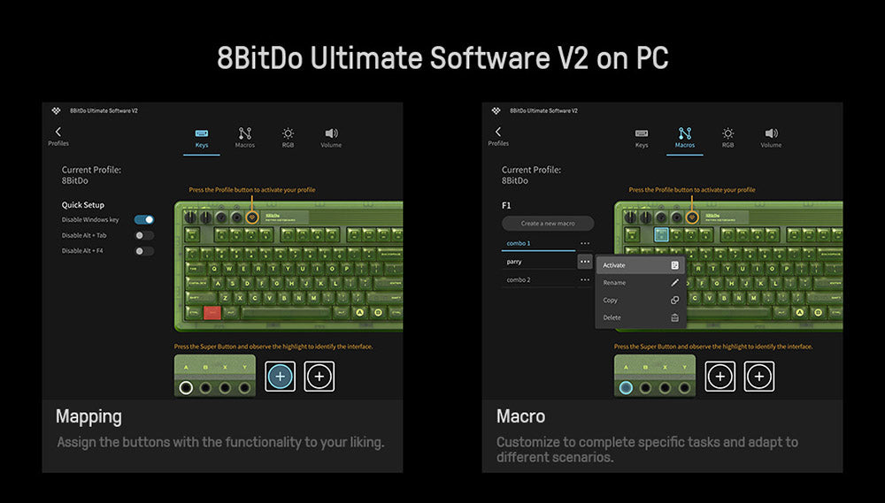 8BitDo Retro 87 Mechanická klávesnice Xbox Edition, 87 kláves, RGB podsvícení, vyměnitelná deska plošných spojů za provozu, připojení Bluetooth/2.4G/USB-C, bezdrátová herní klávesnice pro Windows a Android