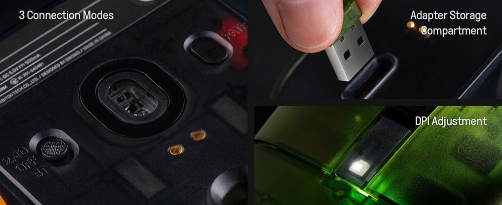 8BitDo Retro R8 Xbox Edition, 3 režimy připojení, vestavěná se senzorem PAW 3395, programovatelná tlačítka