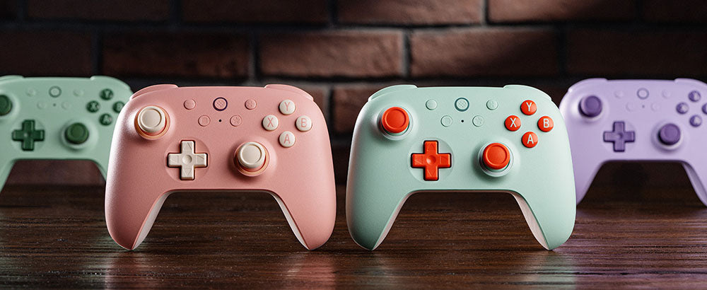 Bezdrátový herní ovladač 8BitDo Ultimate 2C pro Windows PC a Android, frekvence dotazování 1000 Hz, joysticky s Hallovým efektem a Hallovými spouštěči - růžový