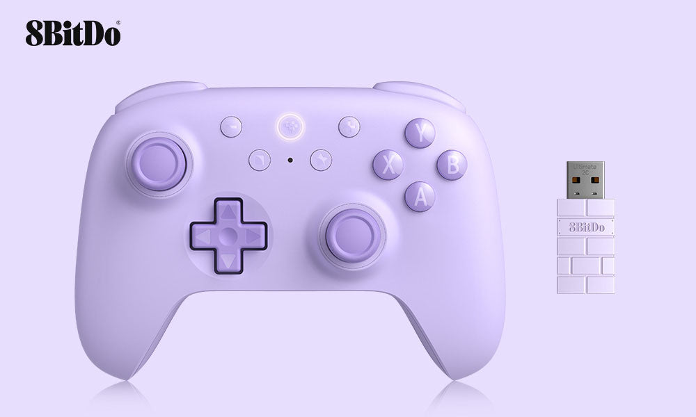Bezdrátový herní ovladač 8BitDo Ultimate 2C pro Windows PC a Android, frekvence dotazování 1000 Hz, joysticky s Hallovým efektem a Hallovými spouštěči - růžový