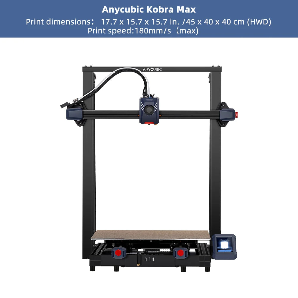 Velkoformátová 3D tiskárna ANYCUBIC Kobra 2 MAX FDM 500 mm/s Maximální rychlost tisku Velikost sestavení s 500 * 420 * 420 mm Smart APP Control