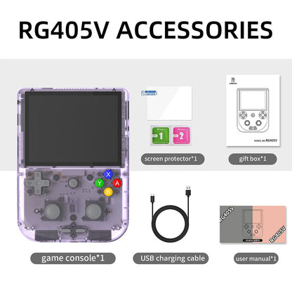 ANBERNIC RG405V Game Console, 4GB LPDDR4 128GB eMMC, Android 12, 5G WiFi, Bluetooth 5.0, 128GB TF Card 3172 Games, Moonlight Streaming - Purple