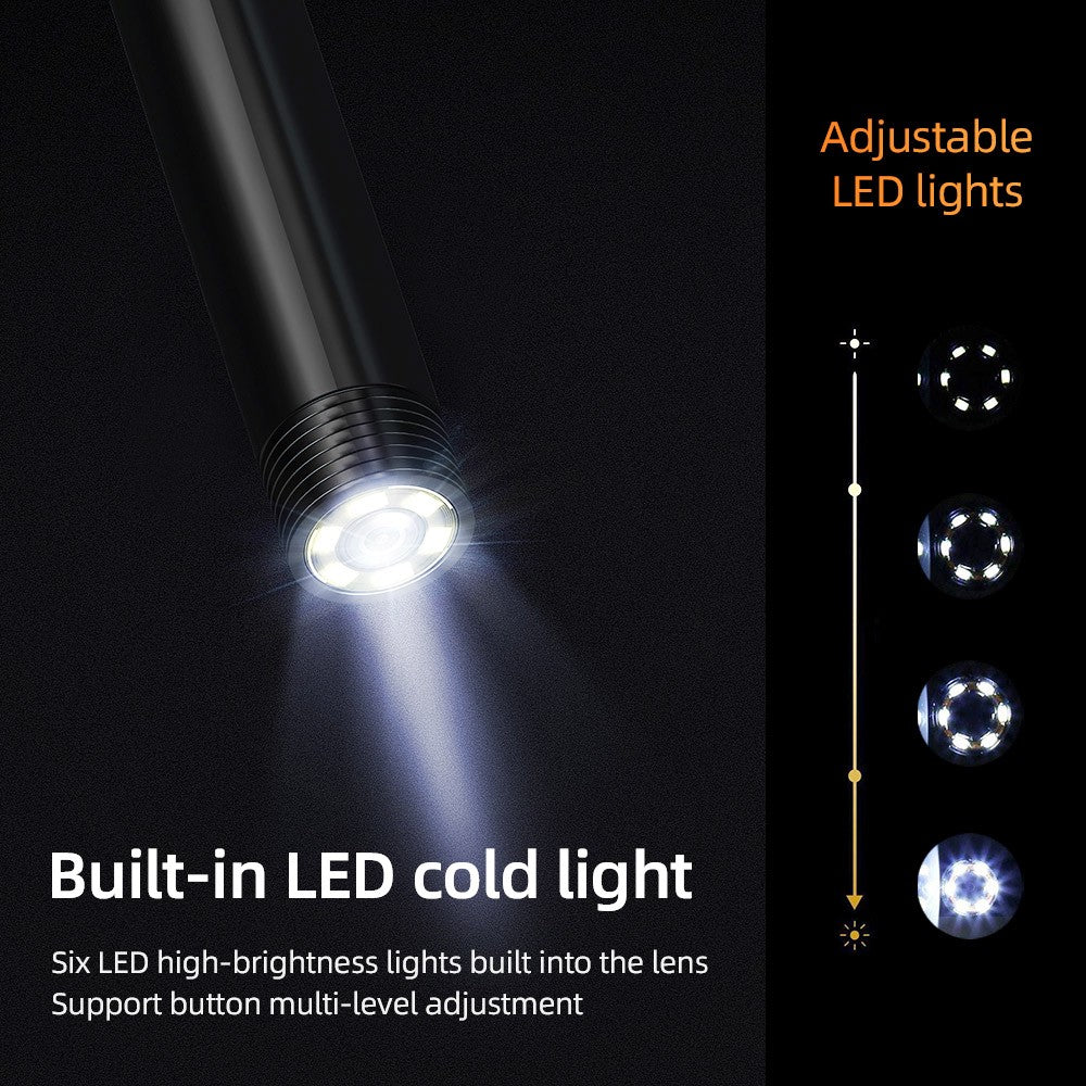 ANESOK 113B Endoscope, 4.3 inch IPS Screen, Single Lens, 1080P Resolution, 6 Adjustable LED Lights, 3 Hours Working Time, IP67 Waterproof, 1m Cable - Orange