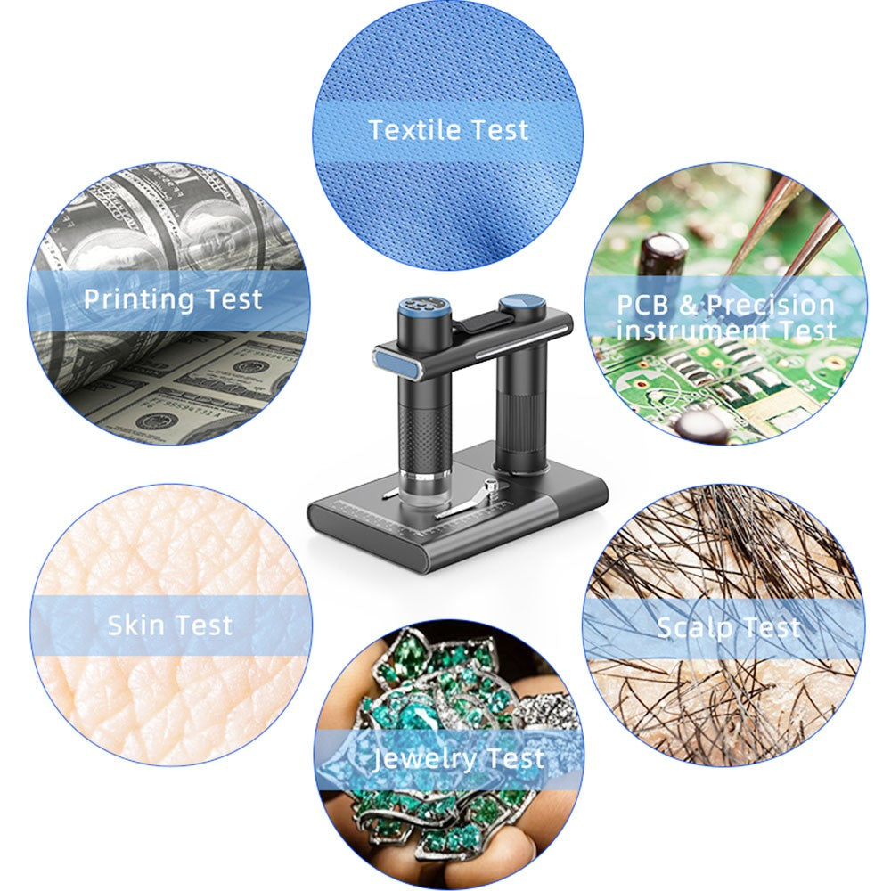 ANESOK 320 WiFi Portable Digital Microscope, 1000x Magnification, 2 Megapixels, 2-60mm Focusing, 2 Hours Working Time, 8 LEDs