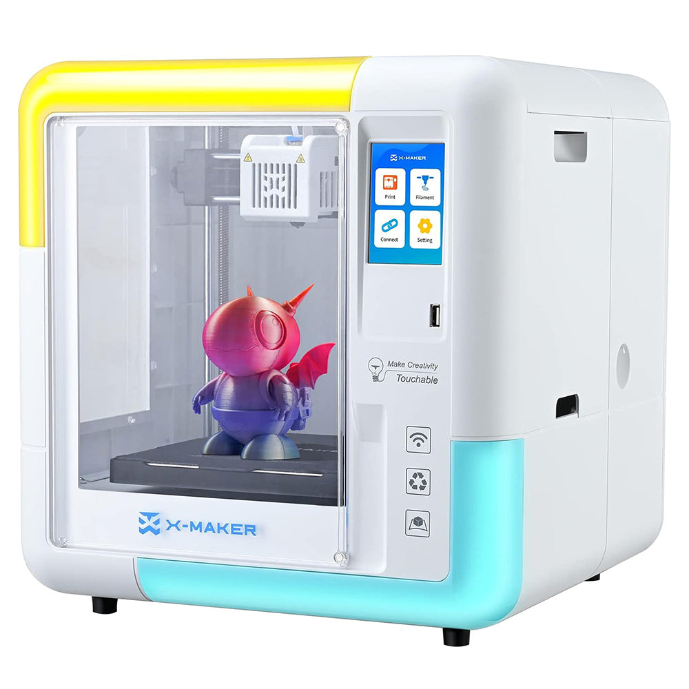 AOSEED X-MAKER 3D Printer for Kids and Beginners, 120 - 300 mm/s，Leveling-Free Bed, Wi-Fi Printing, Ultra Silent, App Control, PLA/ABS Filament Supported,150*150*150mm