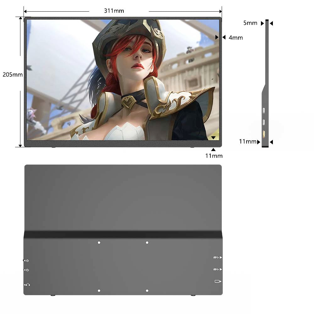 AOSIMAN L140FPC 14&#39;&#39; Ultra Slim Portable Monitor 1920x1200, 16:10 Ratio Resolution Double Blind Plug for Laptop, PC, Phone