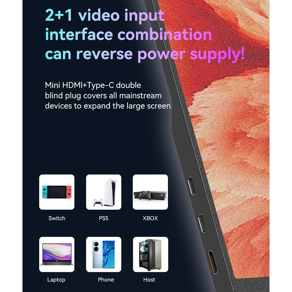 AOSIMAN L140FPC 14&#39;&#39; Ultra Slim Portable Monitor 1920x1200, 16:10 Ratio Resolution Double Blind Plug for Laptop, PC, Phone