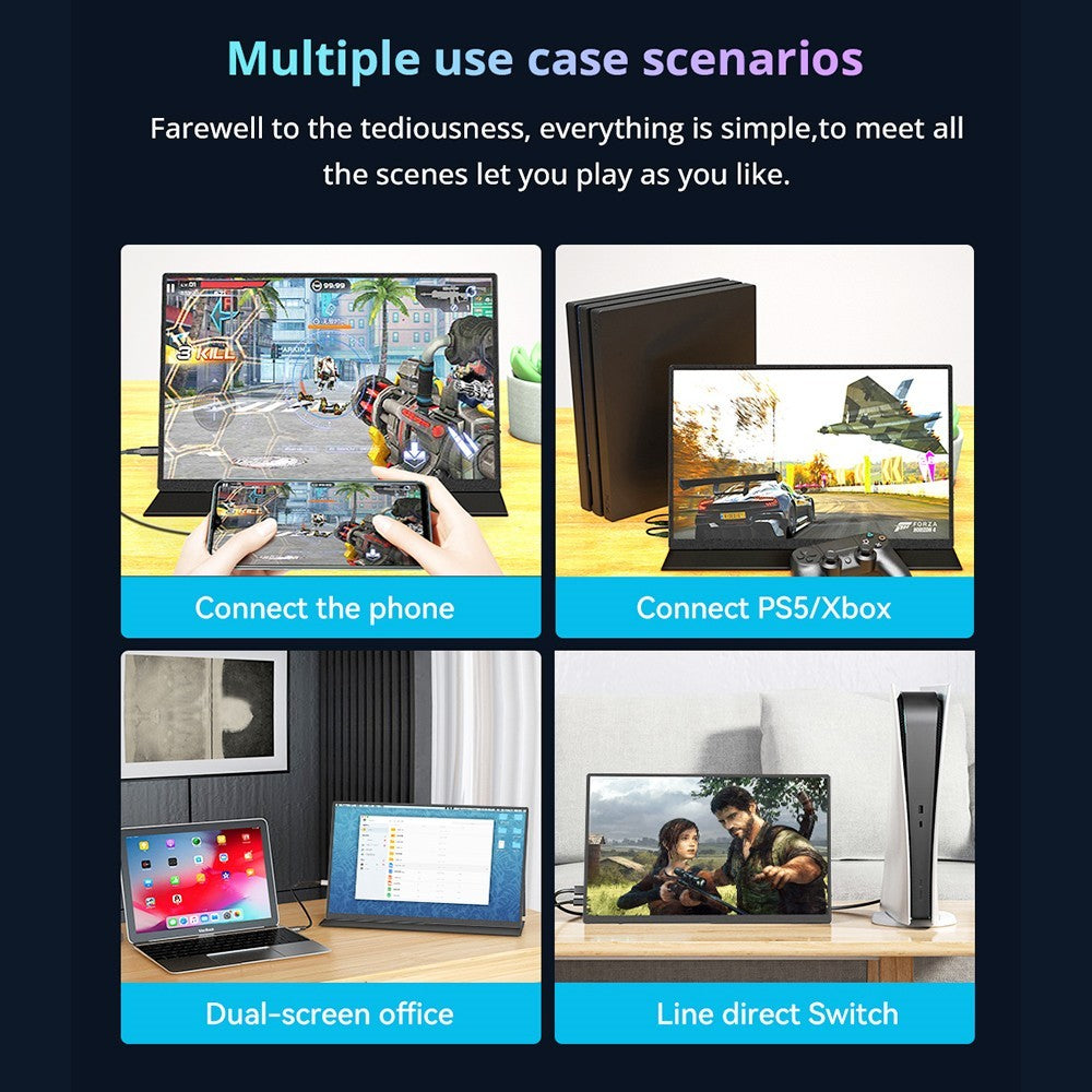 AOSIMAN L140FPC 14&#39;&#39; Ultra Slim Portable Monitor 1920x1200, 16:10 Ratio Resolution Double Blind Plug for Laptop, PC, Phone