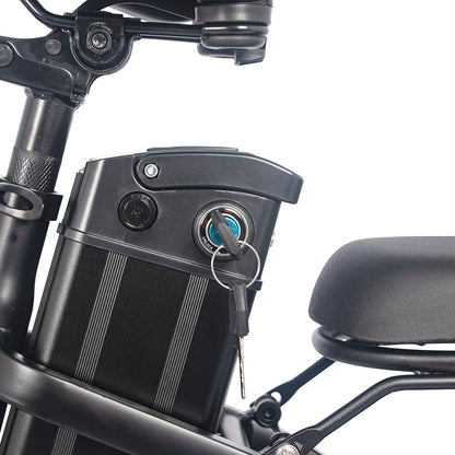 AVAKA BZ20 PLUS Electric Bike Foldable 20*3.0 Inch Fat Tires 500W Brushless Motor 25Km/h Max Speed 48V 18.2Ah Battery 100Km Range 120KG Max Load Dual Disc Brake Shimano 7-Speed Gear IP54 Waterproof  LCD Display One-piece Wheel - Black