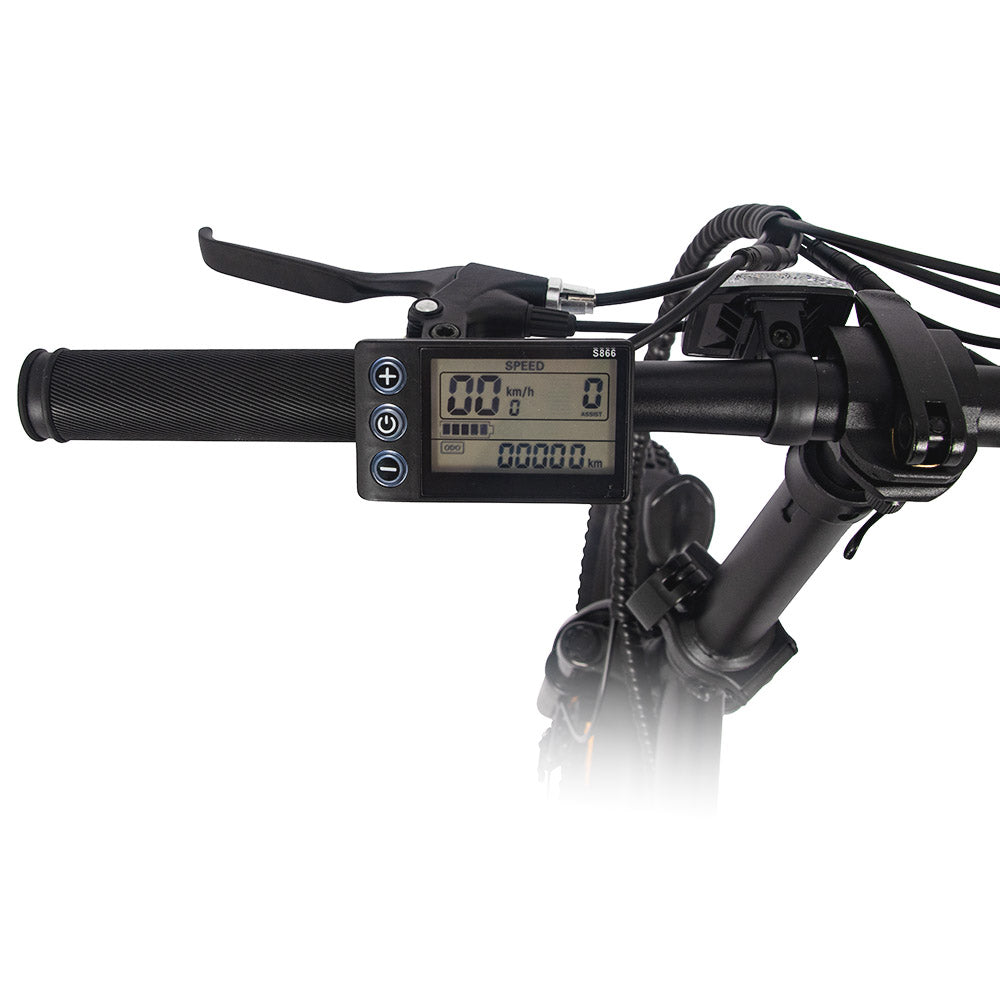 AVAKA BZ20 PLUS Electric Bike Foldable 20*3.0 Inch Fat Tires 500W Brushless Motor 25Km/h Max Speed 48V 18.2Ah Battery 100Km Range 120KG Max Load Dual Disc Brake Shimano 7-Speed Gear IP54 Waterproof  LCD Display One-piece Wheel - Black