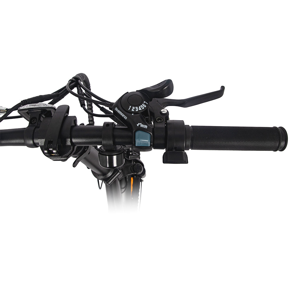 AVAKA BZ20 PLUS Electric Bike Foldable 20*3.0 Inch Fat Tires 500W Brushless Motor 25Km/h Max Speed 48V 18.2Ah Battery 100Km Range 120KG Max Load Dual Disc Brake Shimano 7-Speed Gear IP54 Waterproof  LCD Display One-piece Wheel - Black