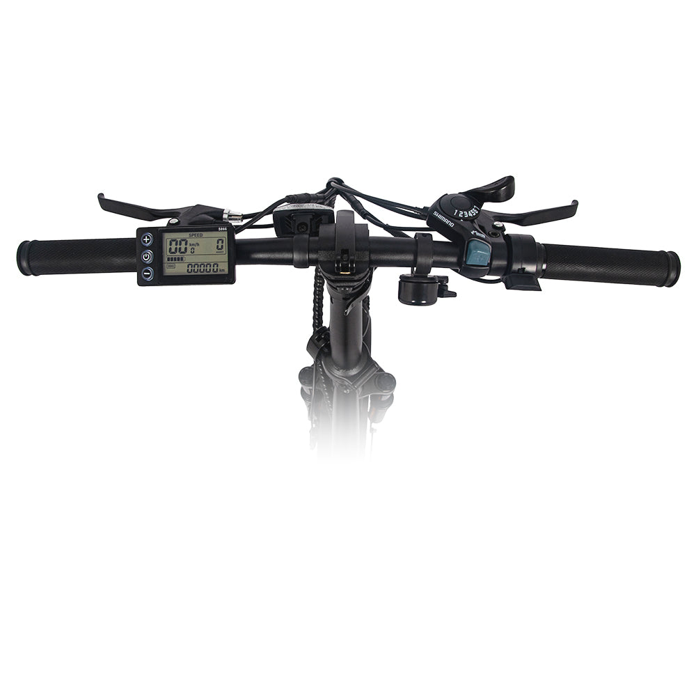 AVAKA BZ20 PLUS Electric Bike Foldable 20*3.0 Inch Fat Tires 500W Brushless Motor 25Km/h Max Speed 48V 18.2Ah Battery 100Km Range 120KG Max Load Dual Disc Brake Shimano 7-Speed Gear IP54 Waterproof  LCD Display One-piece Wheel - Black