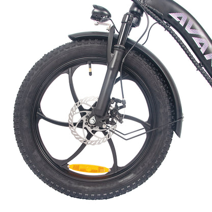 AVAKA BZ20 PLUS Electric Bike Foldable 20*3.0 Inch Fat Tires 500W Brushless Motor 25Km/h Max Speed 48V 18.2Ah Battery 100Km Range 120KG Max Load Dual Disc Brake Shimano 7-Speed Gear IP54 Waterproof  LCD Display One-piece Wheel - Black