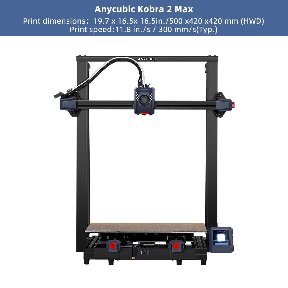 ANYCUBIC KOBRA 2 Max velkoformátová FDM 3D velikost sestavení tiskárny 500*420*420mm s 500mm/s Maximální rychlost tisku Automatické vyrovnávání