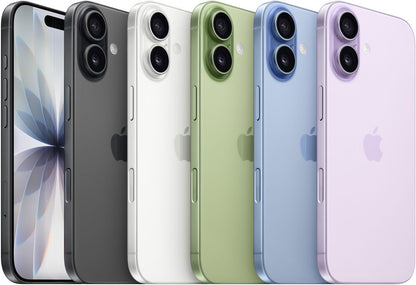 Five Apple iPhone 17 models in different colors displayed side by side.