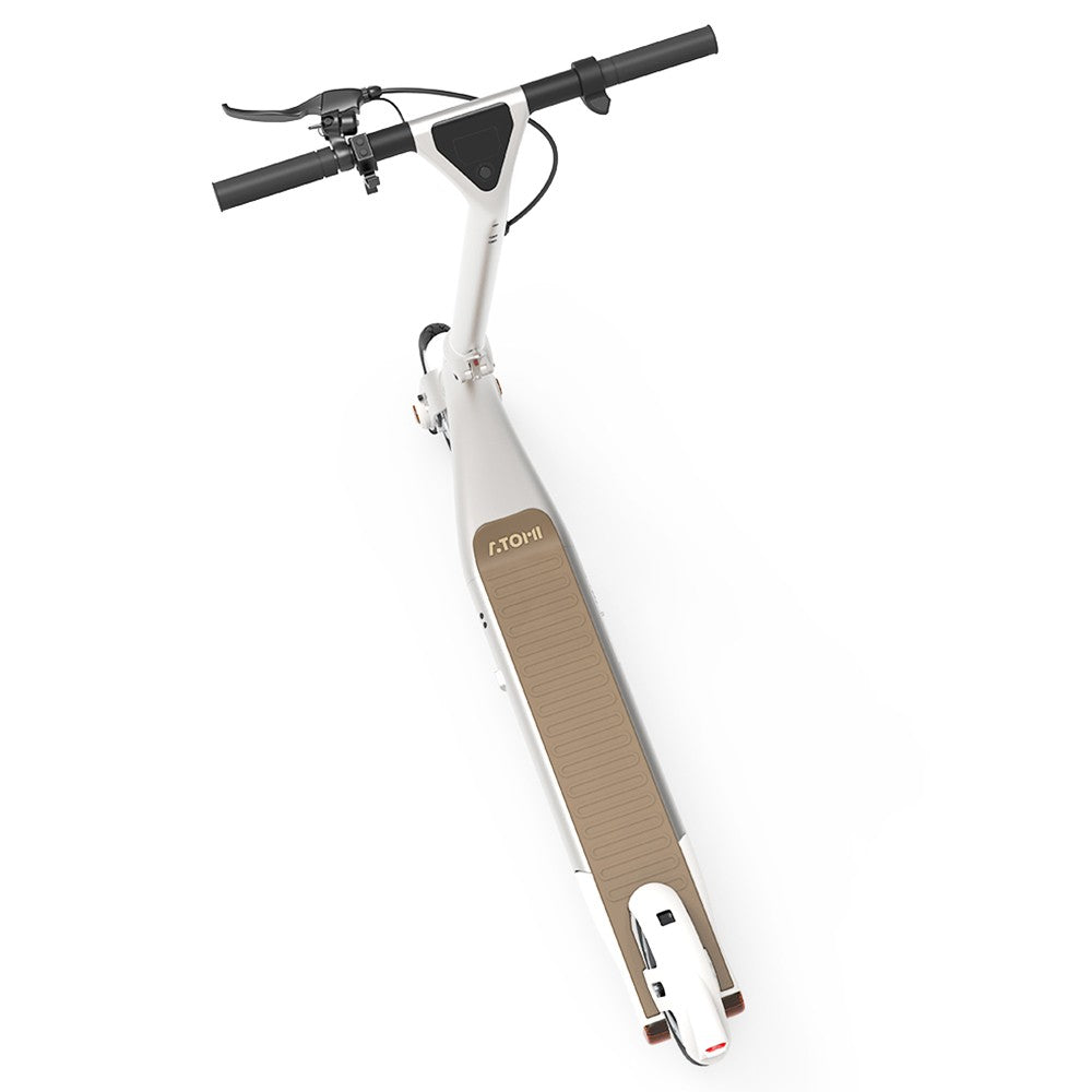 Atomi Alpha Electric Scooter 9 Inch Tires 350W Motor (Peak 650W) 36V 10Ah Battery for 25 Miles Range 25Km/h Max Speed 120KG Max Load Support App Control - White