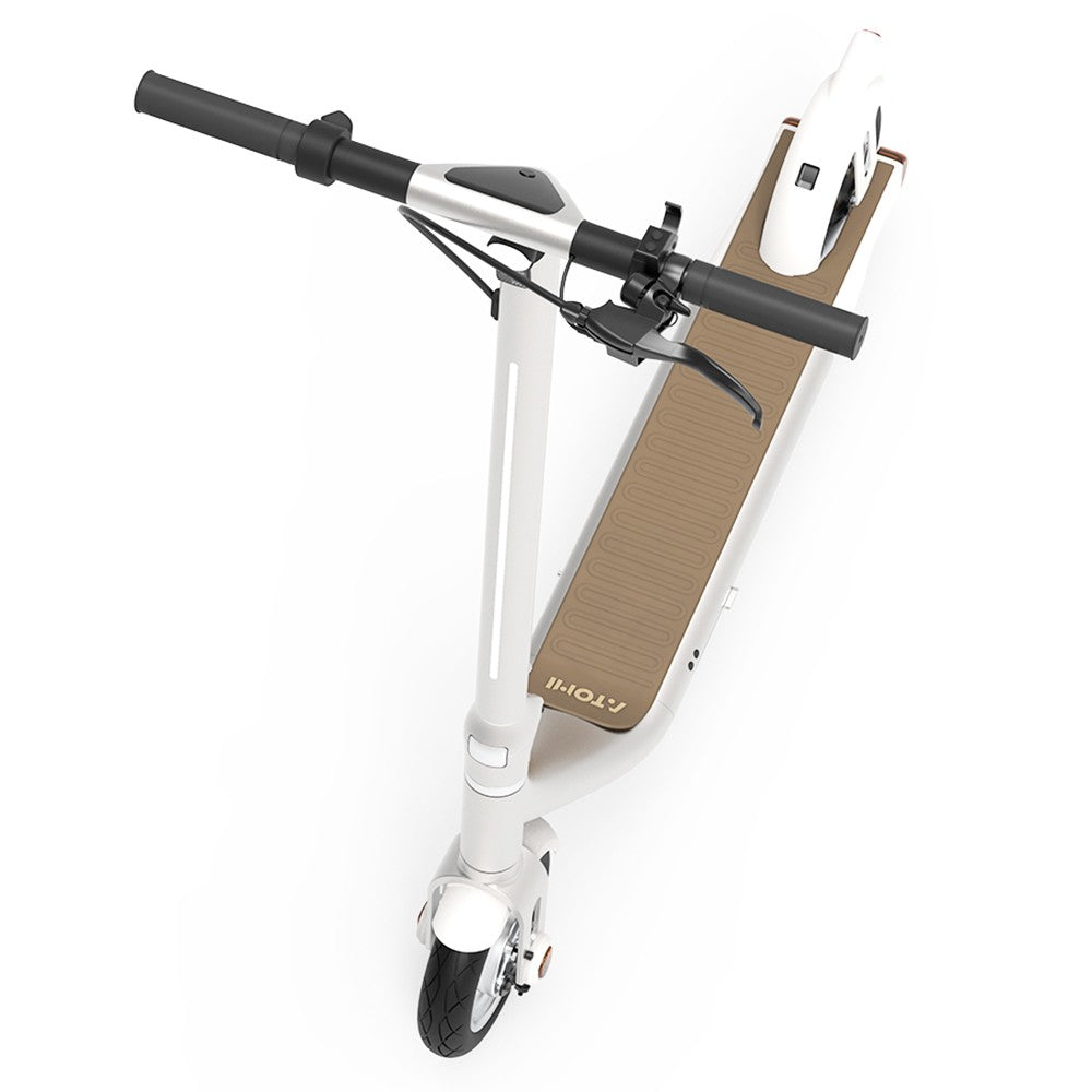 Atomi Alpha Electric Scooter 9 Inch Tires 350W Motor (Peak 650W) 36V 10Ah Battery for 25 Miles Range 25Km/h Max Speed 120KG Max Load Support App Control - White