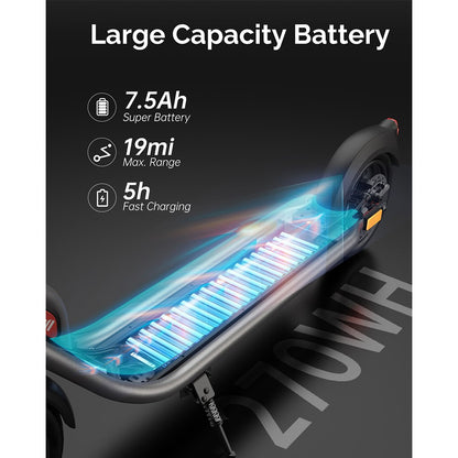 Atomi E20 Electric Scooter 8.5 inch Air Tire 250W Motor (Max Output 500W) 36V 7.5Ah Battery 19 miles Range Dual Brake 265lbs Max load
