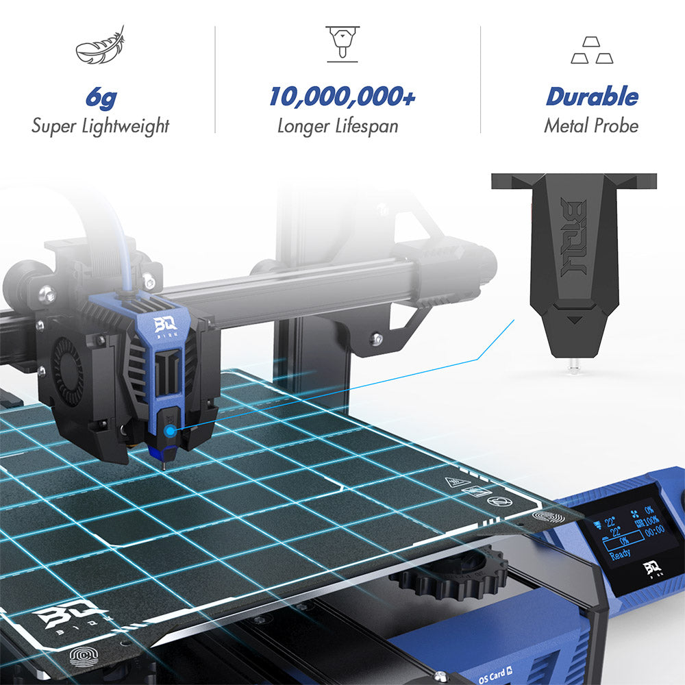 BIQU Hurakan 3D Printer, Klipper Firmware, Auto Leveling, Built-in Microprobe, Max 180mm/s Printing Speed, Partitioned Hotbed, Silent Printing, Filament Runout Sensor, WiFi Remote Control, 220x220x270mm