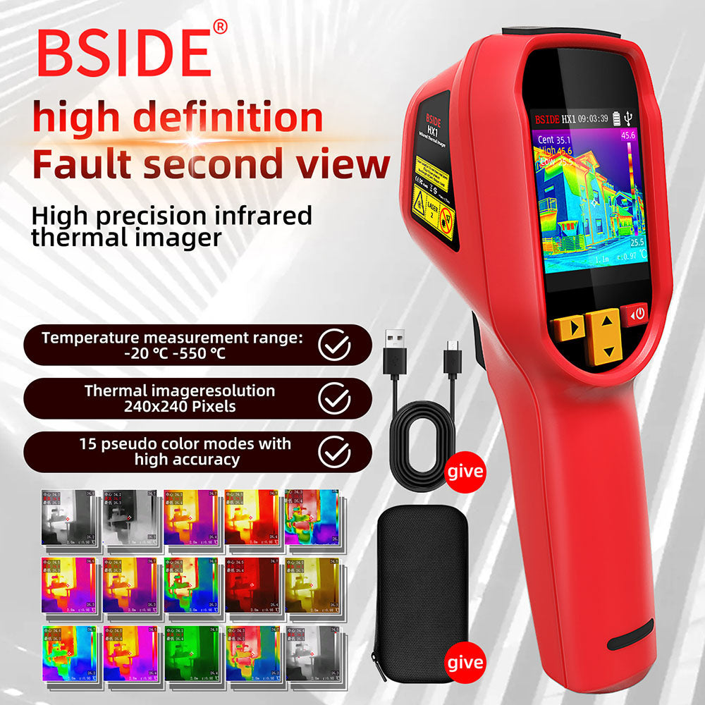 BSIDE HX1 Infrared Thermal Imager, 240*240P, 2.4 Inch LCD Screen, IP54 Protection