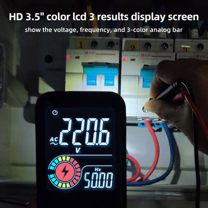 BSIDE S11 Digital Multimeter, Smart Electrician Tester, USB Charge, EBTN Color Display, T-RMS 9999 Counts, DC AC Voltage Capacitor Ohm Diode Tester, Black - with Battery