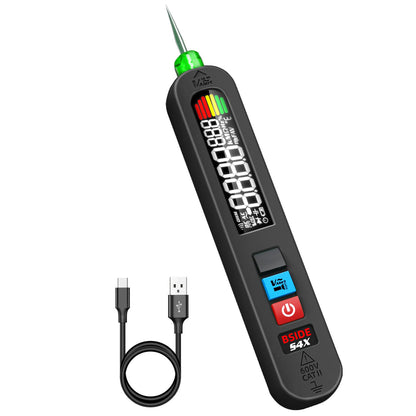 BSIDE S4X 12V-300V Voltage Tester Pen, EBTN Display, Non-Contact Detection, Leakage Live Wire Breakpoint Finder, 400mAh Lithium Battery - Black