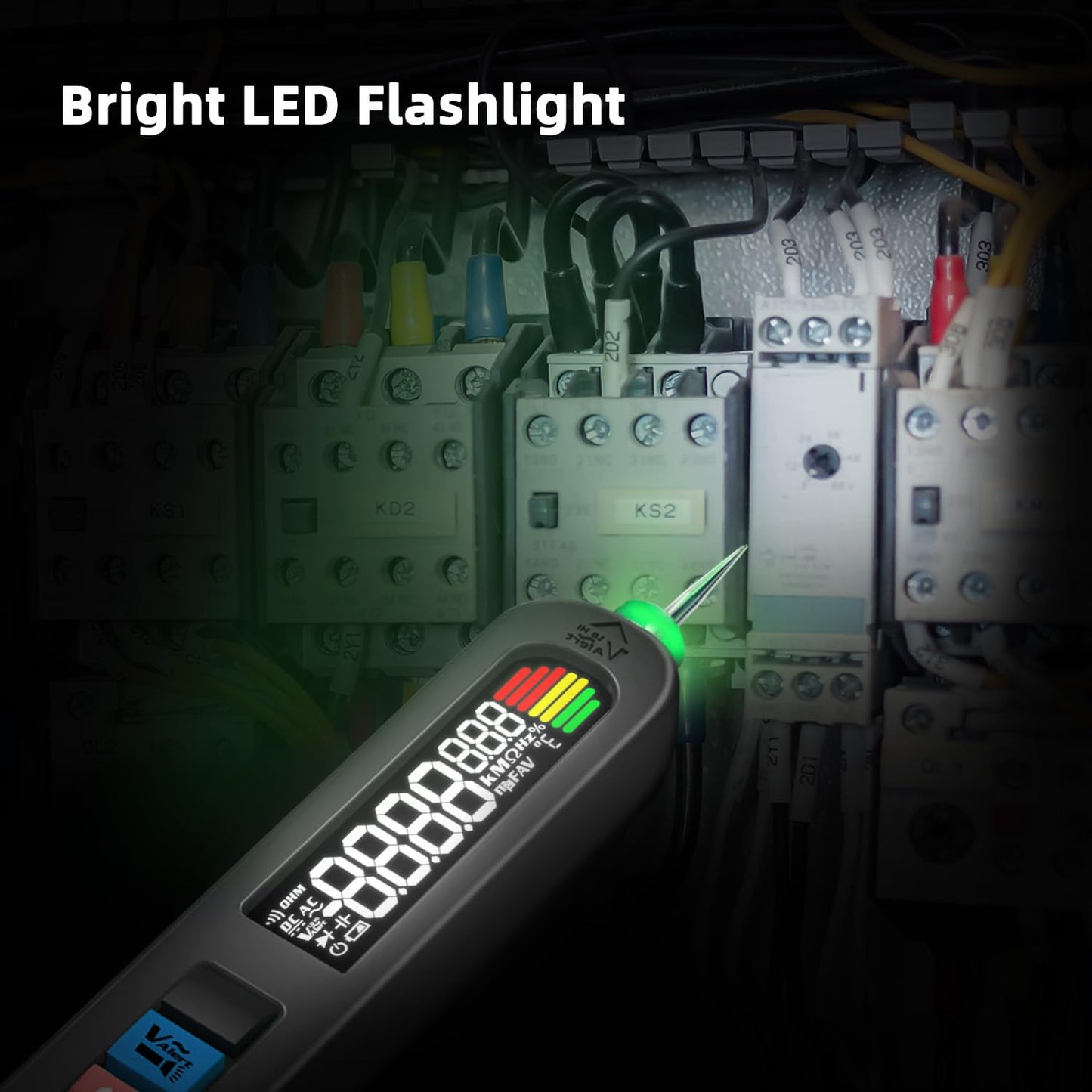 BSIDE S4X 12V-300V Voltage Tester Pen, EBTN Display, Non-Contact Detection, Leakage Live Wire Breakpoint Finder, 400mAh Lithium Battery - Black