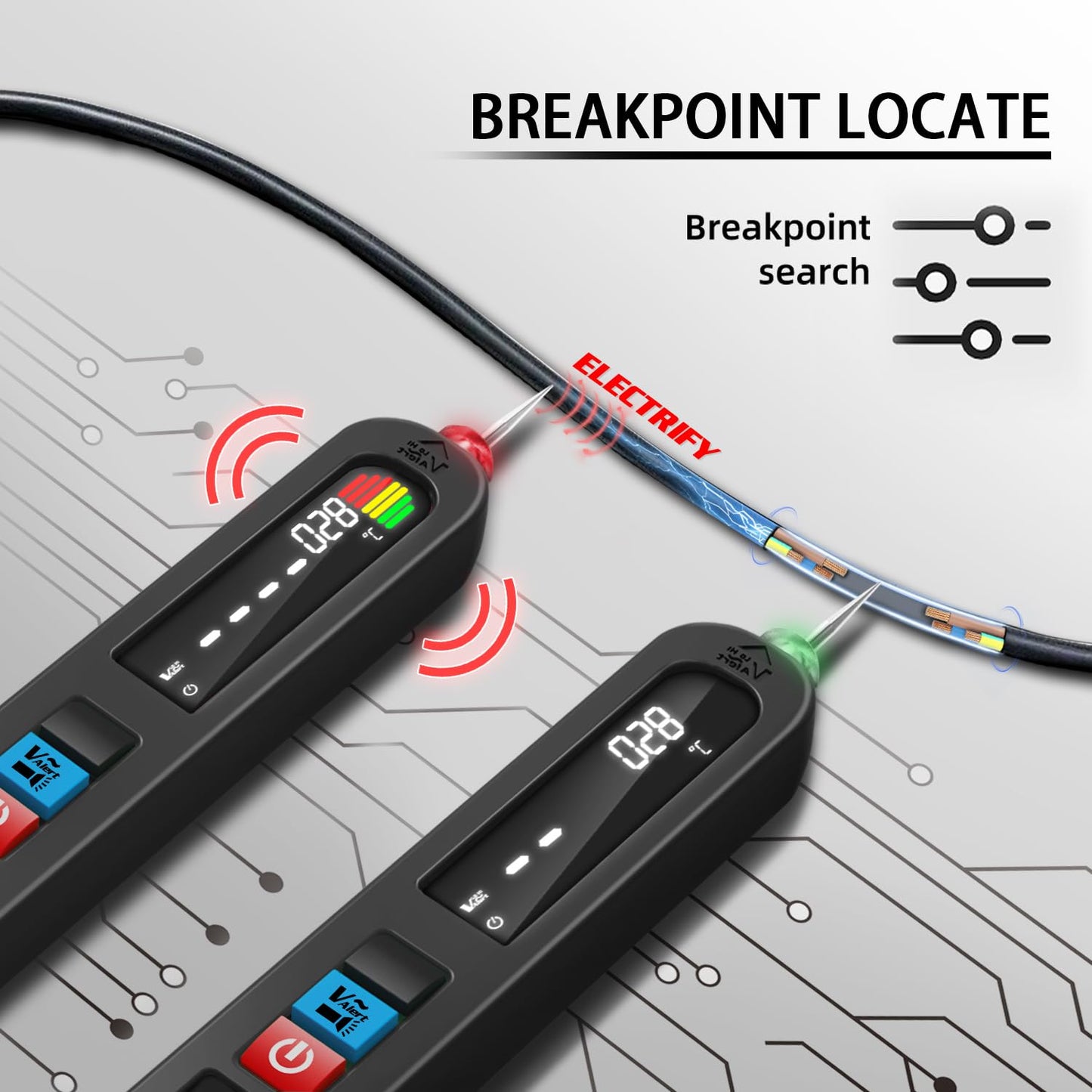 BSIDE S4X 12V-300V Voltage Tester Pen, EBTN Display, Non-Contact Detection, Leakage Live Wire Breakpoint Finder, 400mAh Lithium Battery - Black
