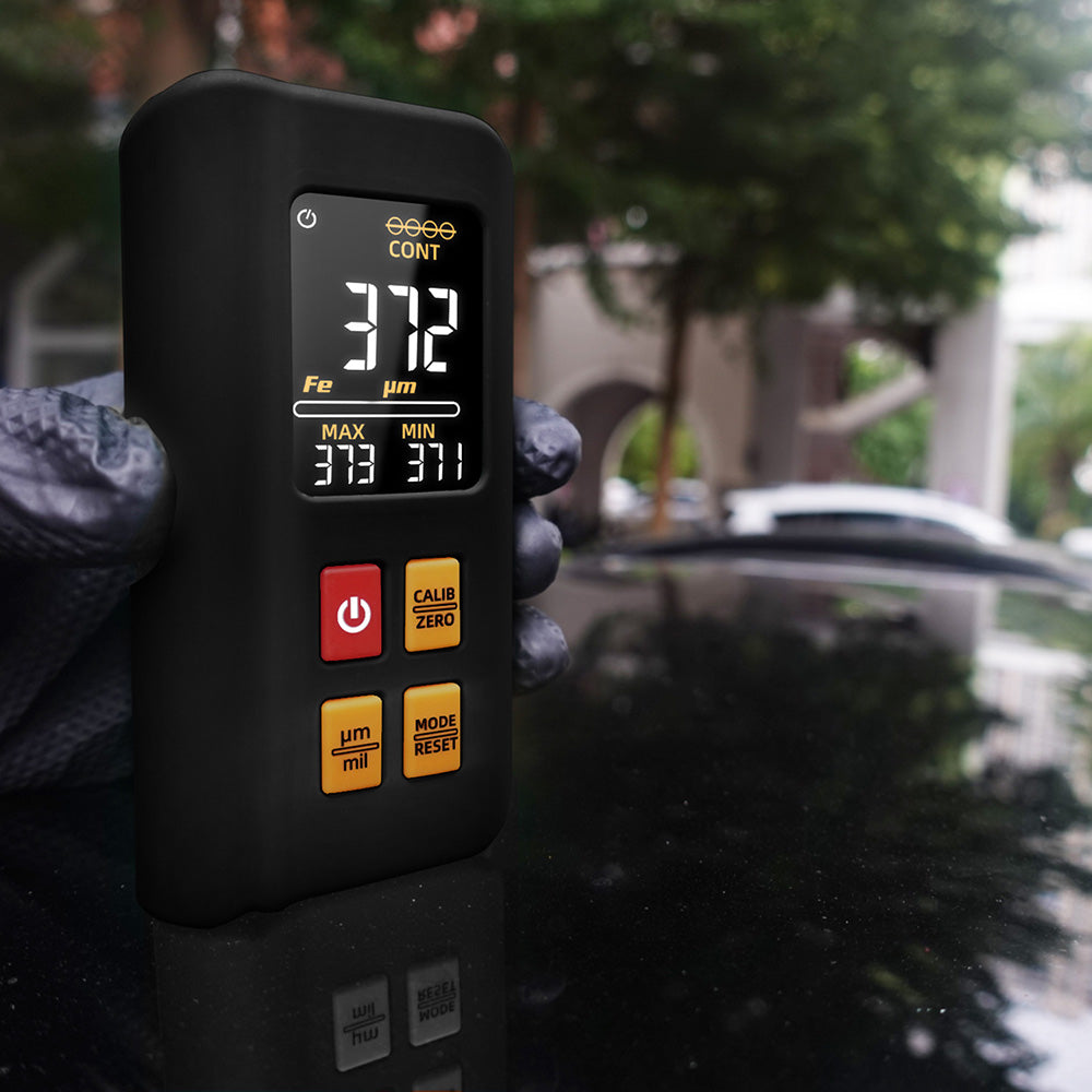 BSIDE T2X Coating Thickness Gauge, Color LCD Screen, Rechargeable Automotive Paint Film Thickness Tester, 0.1 Micrometer/0-1500μm - Black