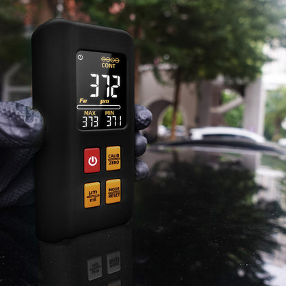 BSIDE T2X Coating Thickness Gauge, Color LCD Screen, Rechargeable Automotive Paint Film Thickness Tester, 0.1 Micrometer/0-1500μm - Black