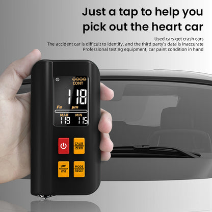 BSIDE T2X Coating Thickness Gauge, Color LCD Screen, Rechargeable Automotive Paint Film Thickness Tester, 0.1 Micrometer/0-1500μm - Black
