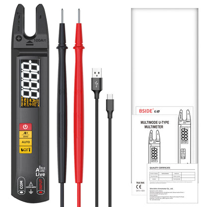 BSIDE U0 Digital Clamp Multimeter, Electrical Test Pen, 6000 Counts, True RMS U-Type Meter, Color Screen