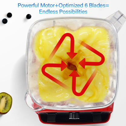 BioloMix G5200 Blender, 2200W Smoothies Mixer, 2L Capacity, Speed Adjustable - Black