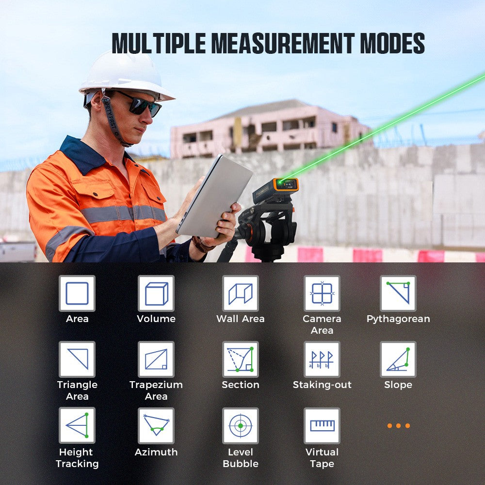 CIGMAN CD-120G Laser Measurement Tool with 4X Camera, P2P Technology, IP68, 2.4inch IPS Display