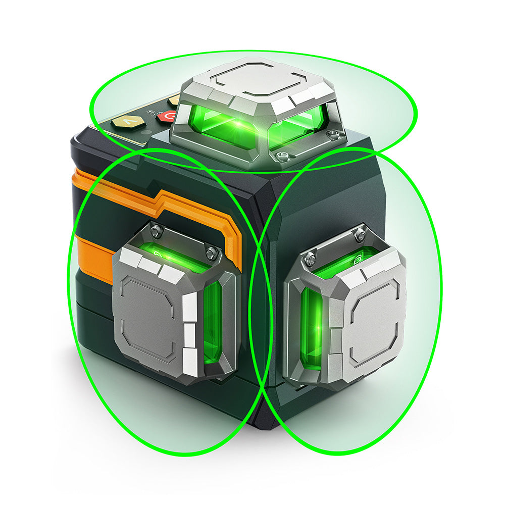 CIGMAN CM-S01 12 Lines Laser Level, With APP Control, 3x360&#176;, Self-leveling &amp; Manual Mode, Stepless Dimming, 30h Max. Usage Time, IP54 Waterproof
