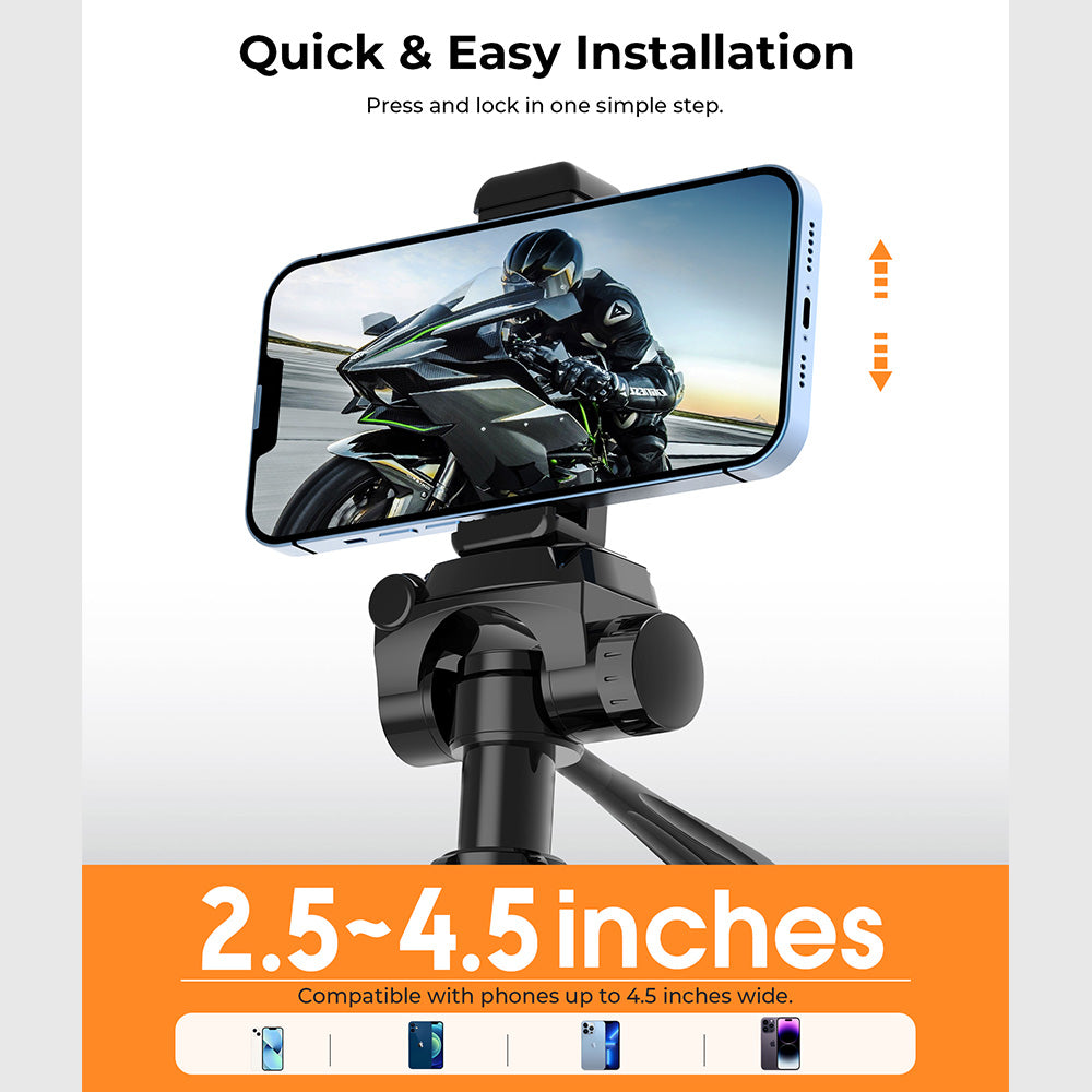 CIGMAN CTP01 1.5m/59inch Laser Level Tripod, with 3-Way Swivel Pan Head and Phone Holder, Quick Release Plate with 1/4&quot; Screw Mount &amp; 5/8&quot; UNF Adapter Nut