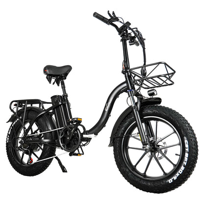 CMACEWHEEL Y20 Folding Electric Bike, 250W Motor, 48V 18Ah Battery, 20 x 4.0&#39;&#39; CST Fat Tires, 25km/h Max Speed, 70-90km Range, Front &amp; Rear Disc Brake, IP65 Waterproof - Black