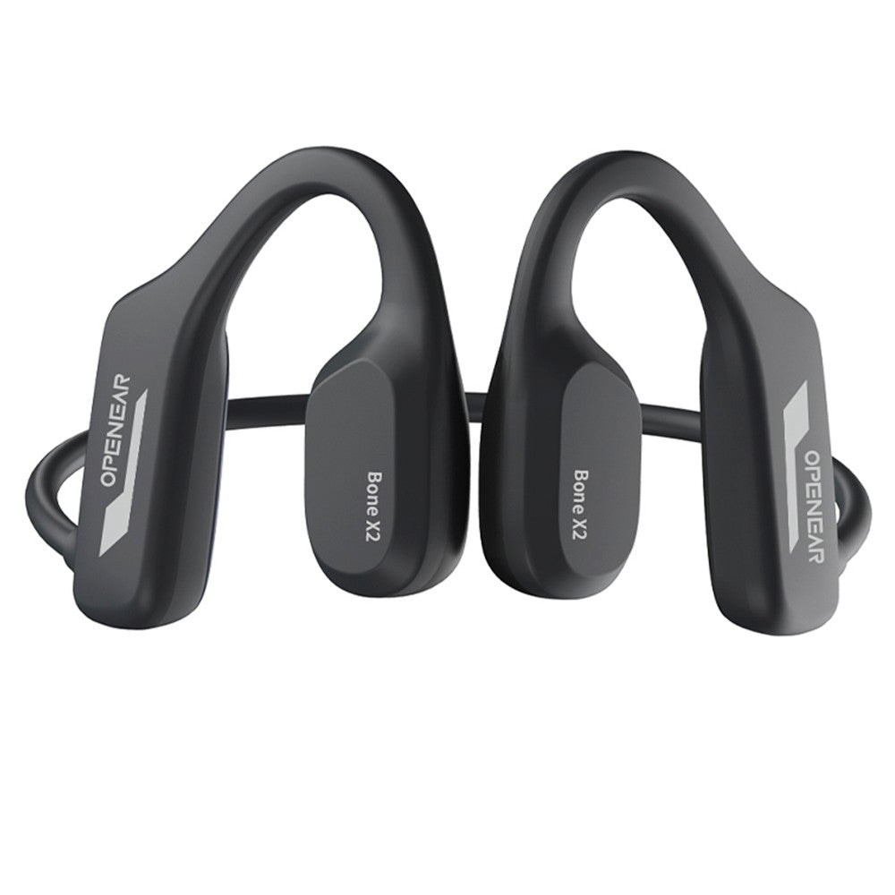 Coowoo OPEN EAR BONE-X2 Bone Conduction Headphone for Swimming, IP68 Waterproof, Bluetooth 5.2, 8GB Storage - Black