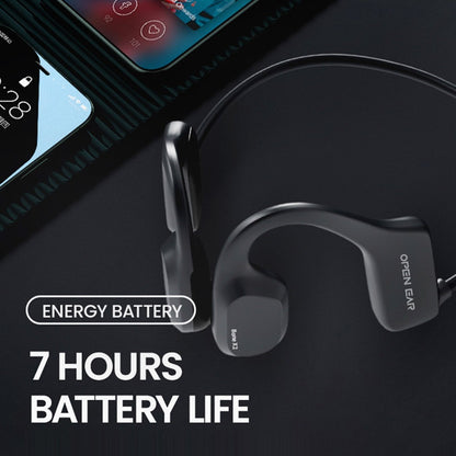 Coowoo OPEN EAR BONE-X2 Bone Conduction Headphone for Swimming, IP68 Waterproof, Bluetooth 5.2, 8GB Storage - Black