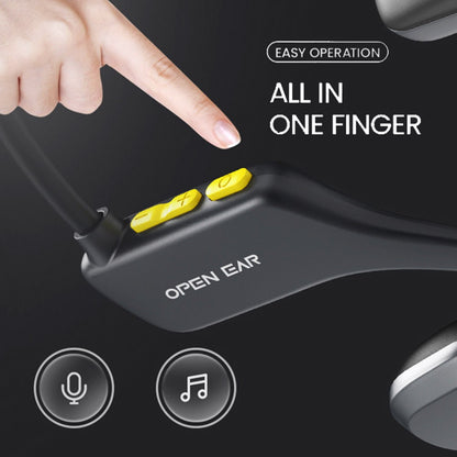 Coowoo OPEN EAR BONE-X2 Bone Conduction Headphone for Swimming, IP68 Waterproof, Bluetooth 5.2, 8GB Storage - Black