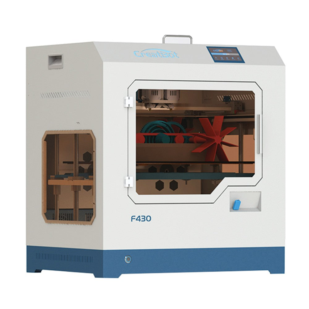 CreatBot F430 3D Printer, Dual Extruder, Auto Leveling, 0.04mm Precision, Max Printing Speed 180 mm/s, Filament Detection, Outage Restore, Fully Enclosed, Glass Ceramic Platform, 400*300*300mm