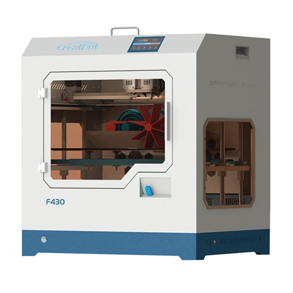 CreatBot F430 3D Printer, Dual Extruder, Auto Leveling, 0.04mm Precision, Max Printing Speed 180 mm/s, Filament Detection, Outage Restore, Fully Enclosed, Glass Ceramic Platform, 400*300*300mm