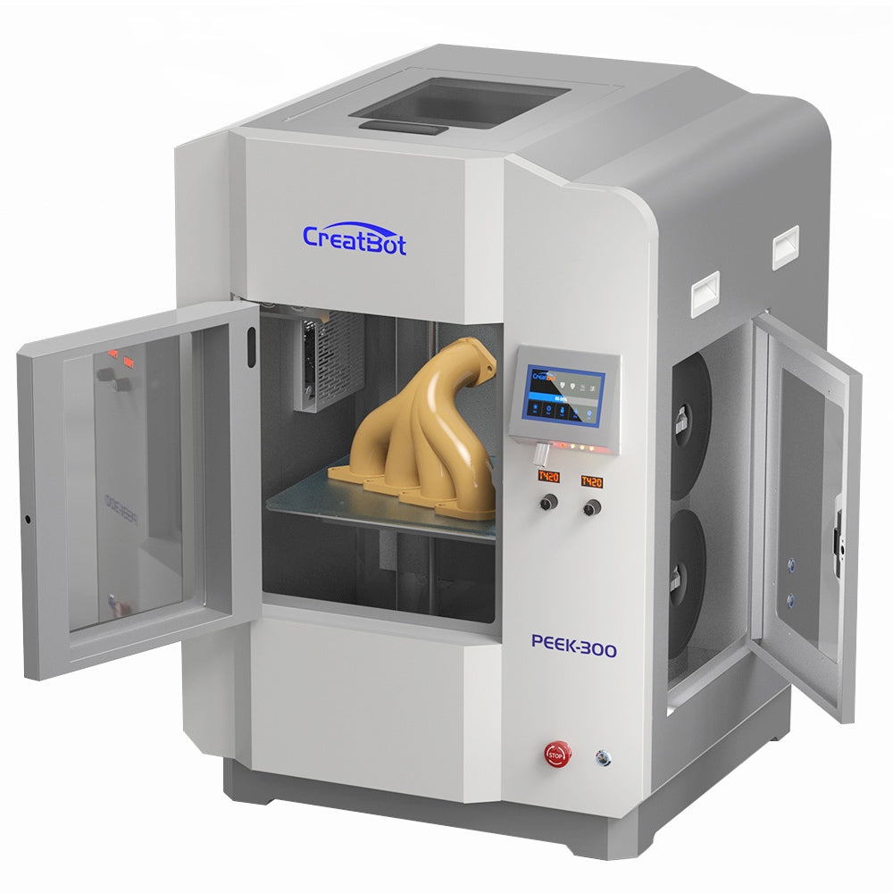 CreatBot PEEK-300 3D Printer, Auto-Leveling, Auto-Rising Dual Extruders, 10-120mm/s Print Speed, Direct Annealing System, Air Pump/Water Cooling, Single Extrusion Volume 300x300x400mm, Dual Extrusion Volume 240x300x400mm