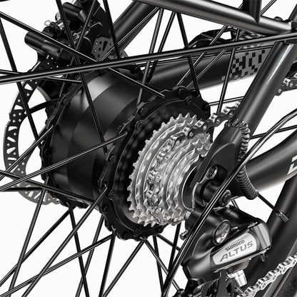 Cysum Speedy Electric Bike, 500W Motor, 48V 14AH Battery, 27.5*2.2-inch Tire, 40km/h Max Speed, 100km Range, Hydraulic Disc Brake, Suspension Fork, SHIMANO 7-speed, LCD Display