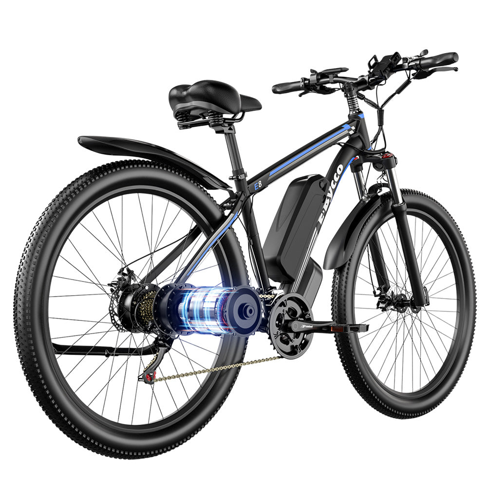 E&#183;Bycco E8 Electric Bike, 750W Motor, 48V 17.5Ah Battery, 29-inch Tire, 55km/h Max Speed, 105km Range, Mechanical Disc Brake, Front Suspension Fork, Shimano 21-speed, LCD Display