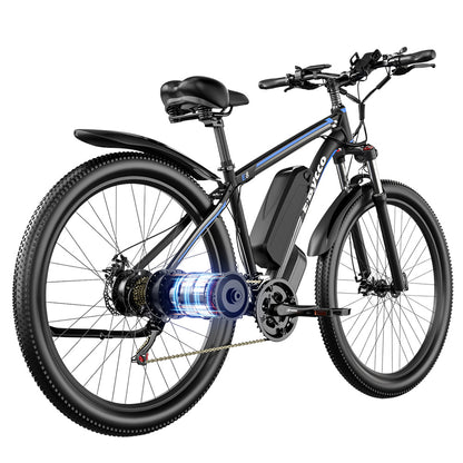 E&#183;Bycco E8 Electric Bike, 750W Motor, 48V 17.5Ah Battery, 29-inch Tire, 55km/h Max Speed, 105km Range, Mechanical Disc Brake, Front Suspension Fork, Shimano 21-speed, LCD Display