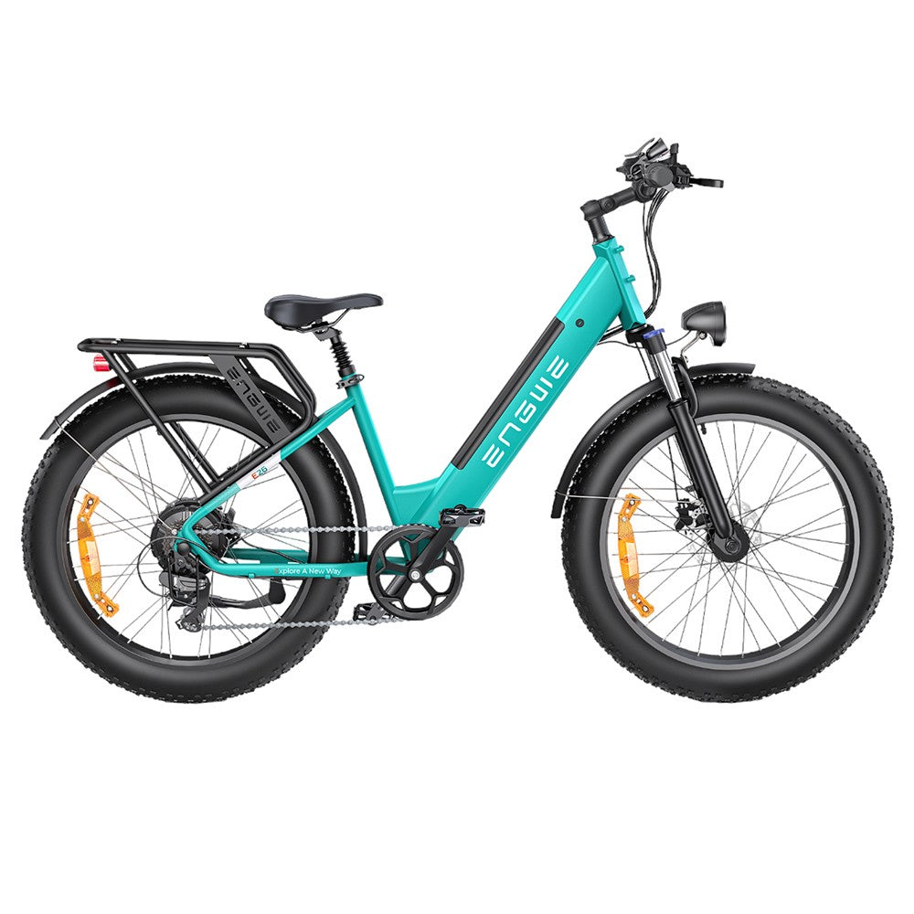 ENGWE E26 Step-thru Electric Bike, 48V 16AH Battery 250W Motor Mountain Bike Shimano 7-Speed Gear 140km Max Range 25km/h Max Speed 26*4.0 inch Fat Tire 150kg Load Hydraulic Disc Brake - Gem Blue